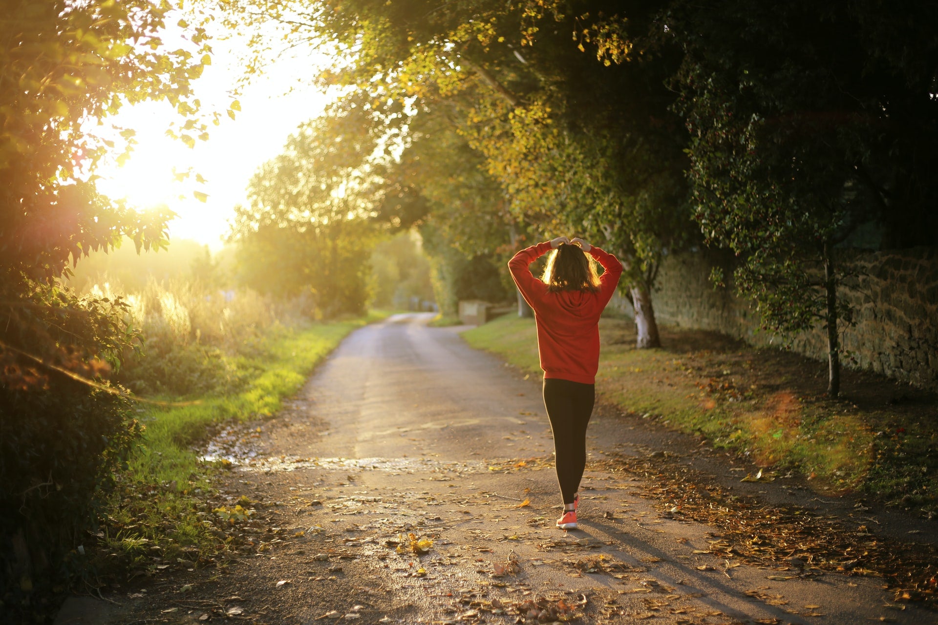 woman walking for mental health