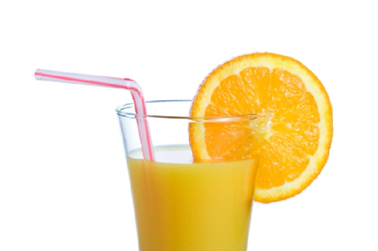 pure 100% orange fruit juice in a glass