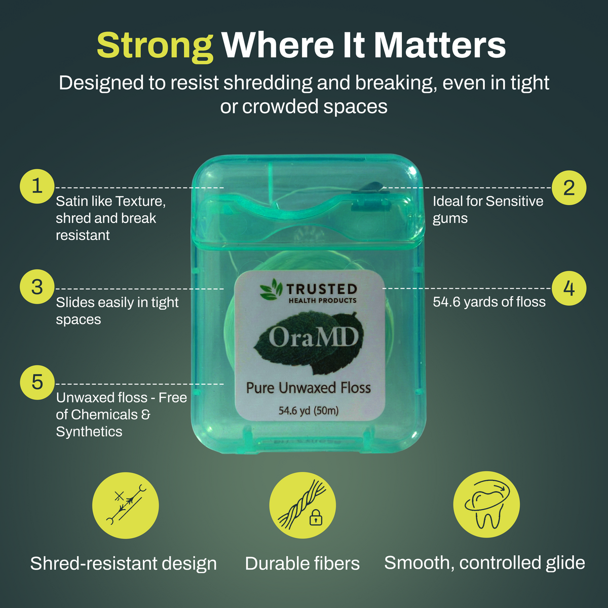 OraMD Pure Unwaxed Dental Floss