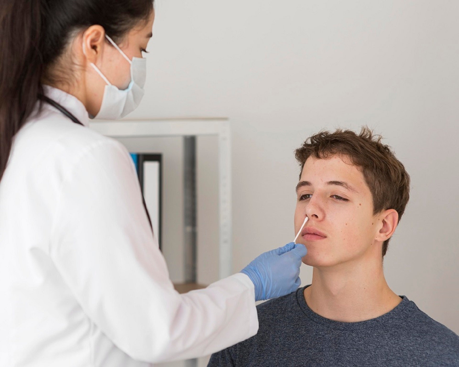 man getting tested for Covid