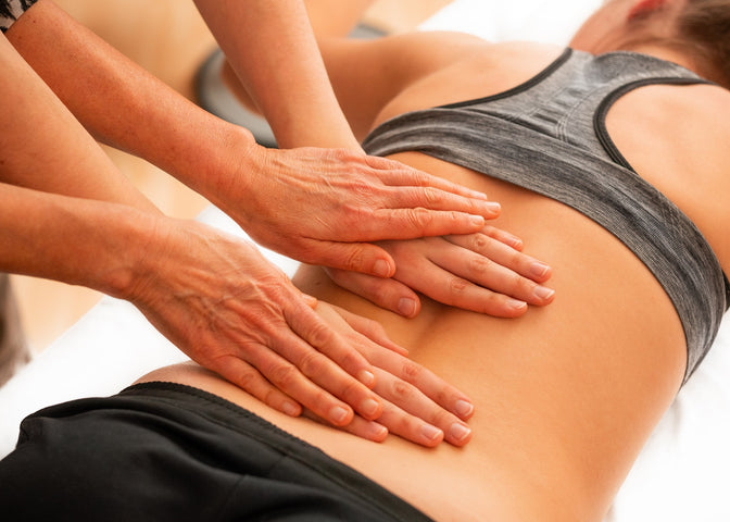 woman getting back massage