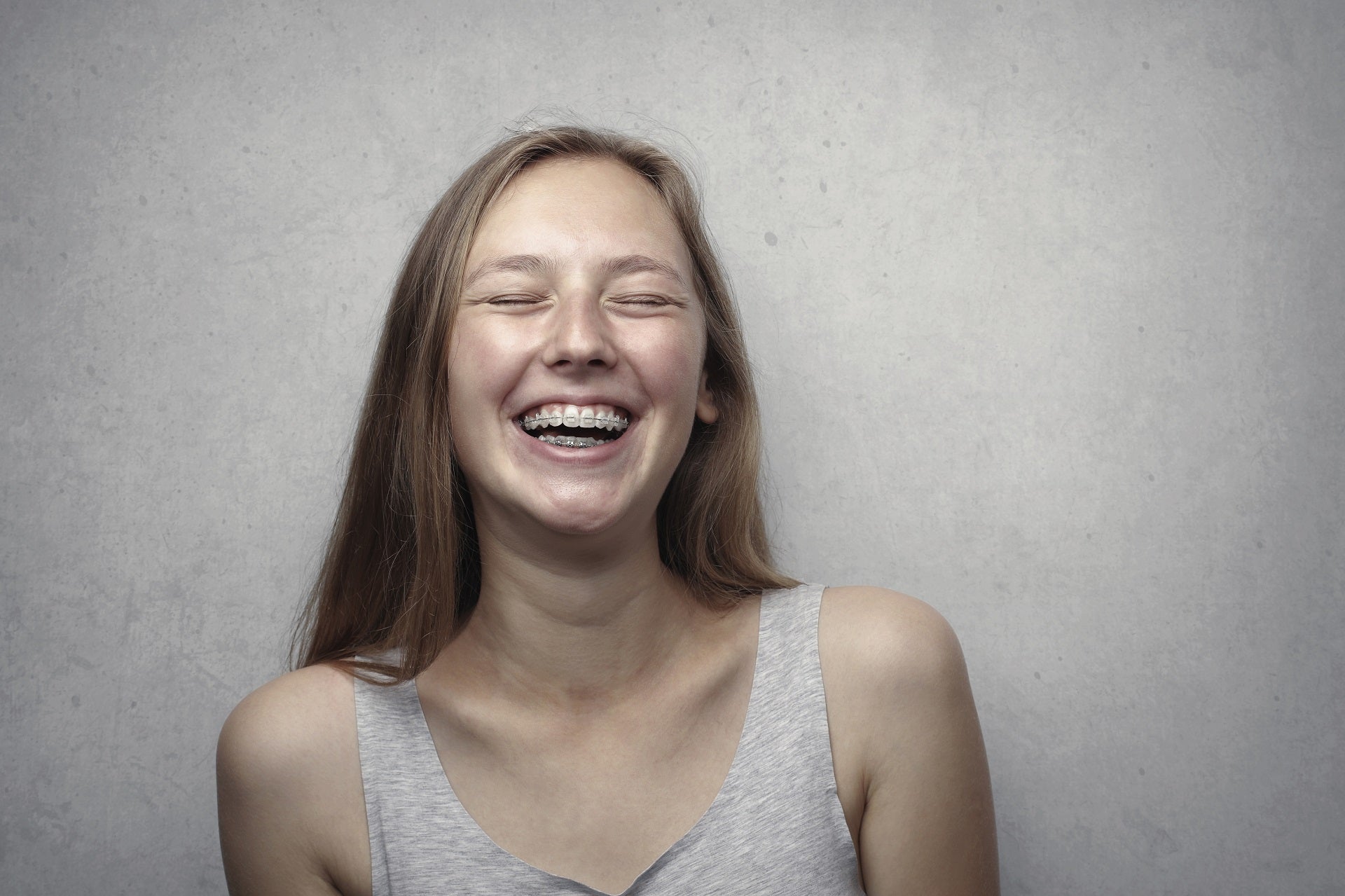 smiling girl with braces