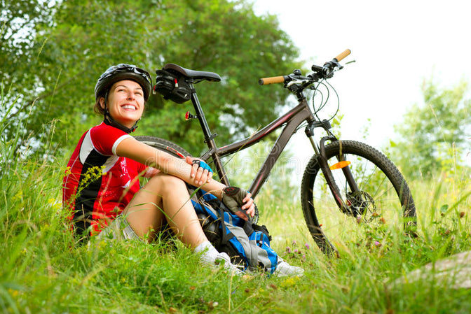 woman with bicycle