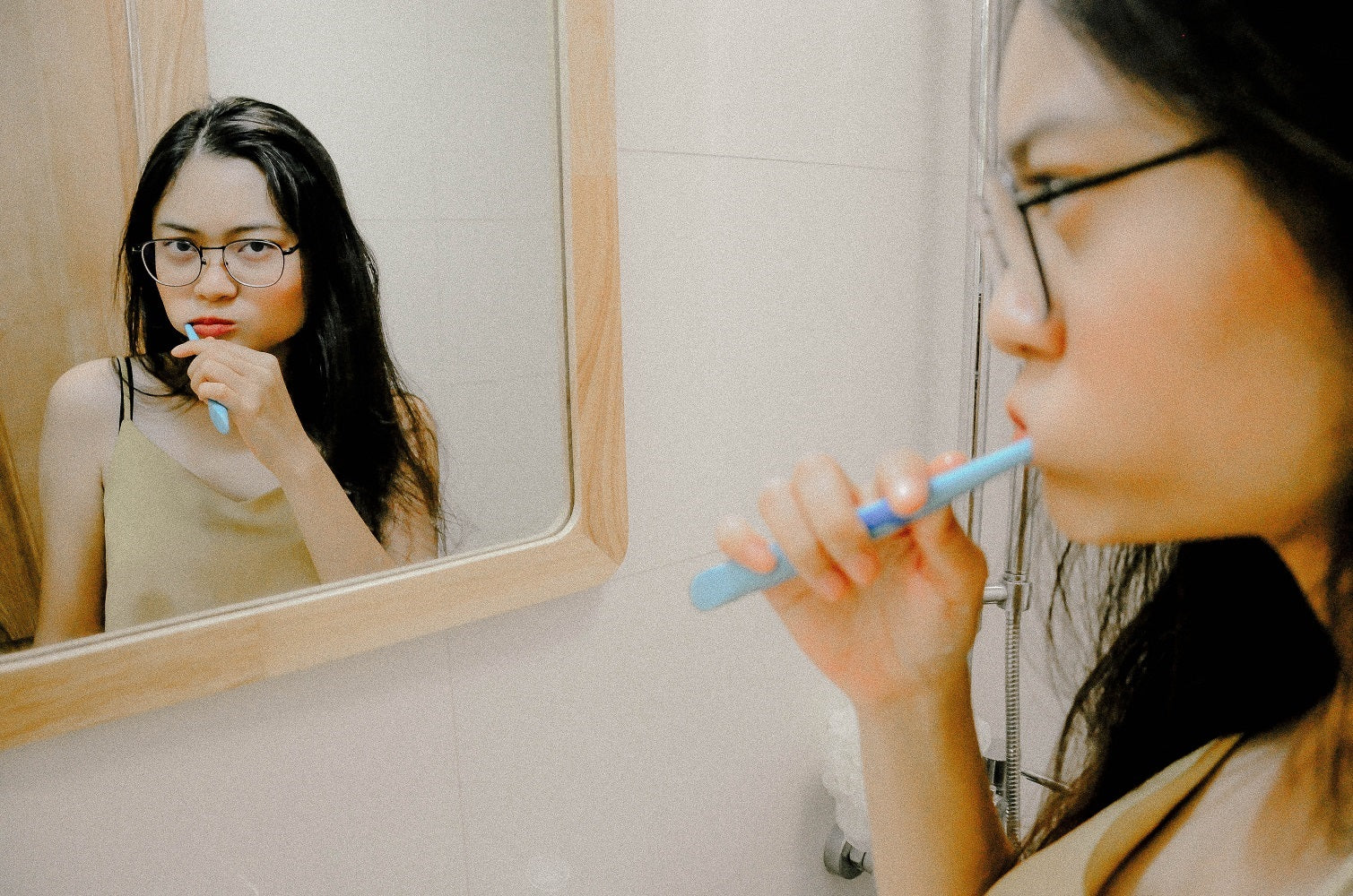 girl brushing teeth for good oral health