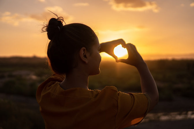 woman at peace with self-esteem