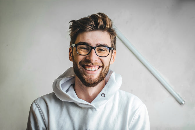 man wearing glasses