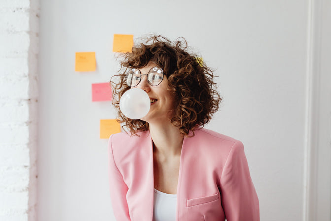 woman chewing gum