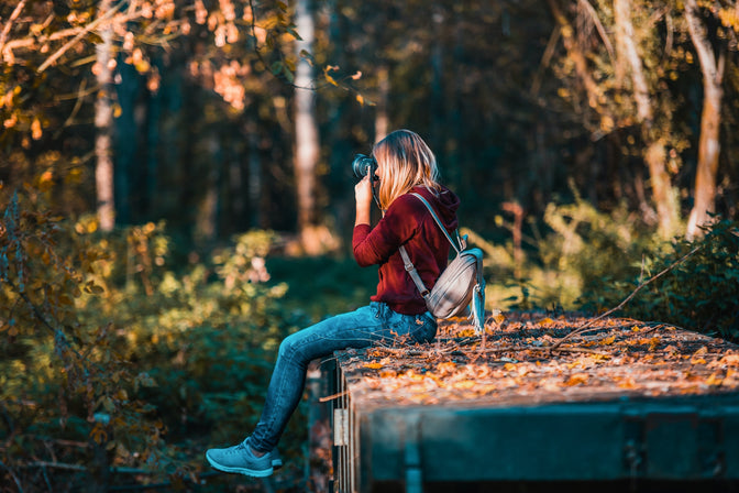 woman taking pictures