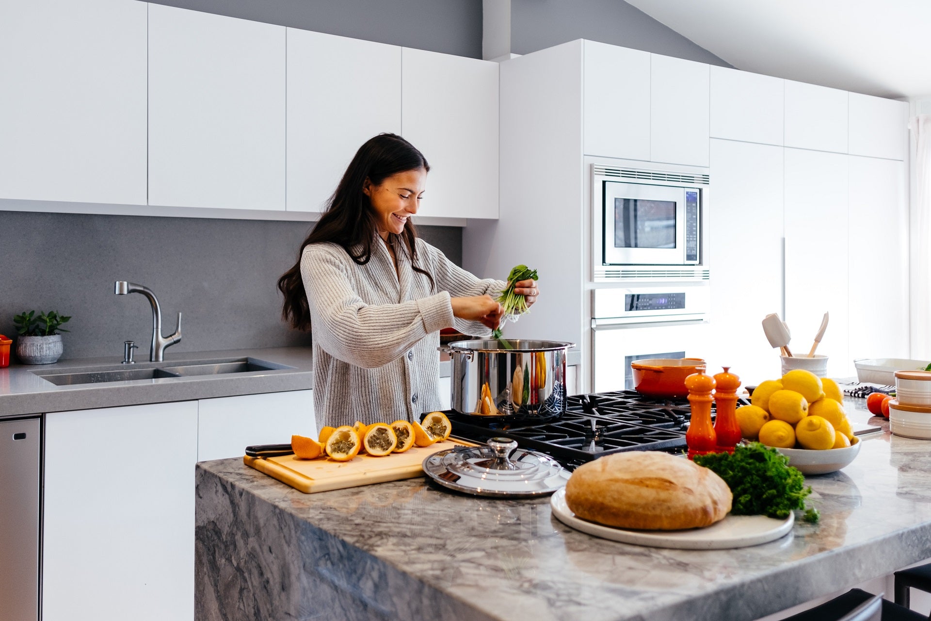 girl preparing food healthy habits