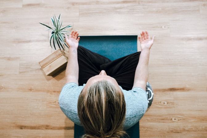 woman practicing meditation