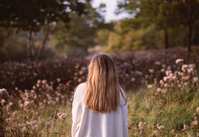 woman walking in nature