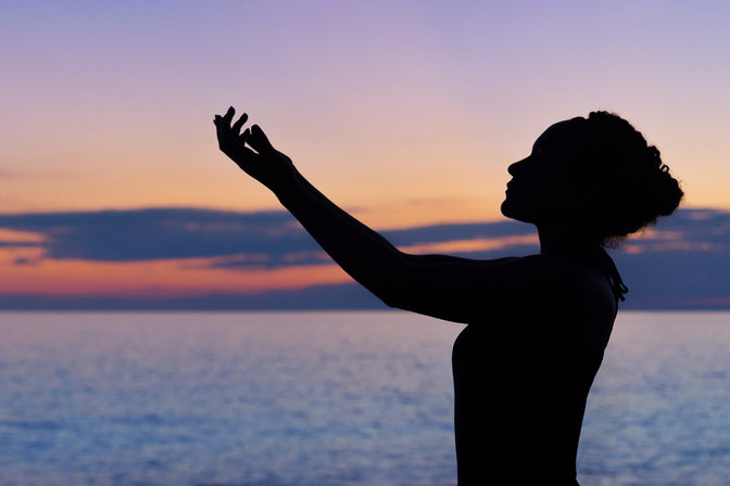 woman practicing meditation