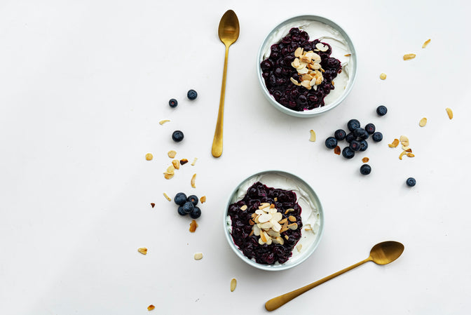 yogurt and blueberries