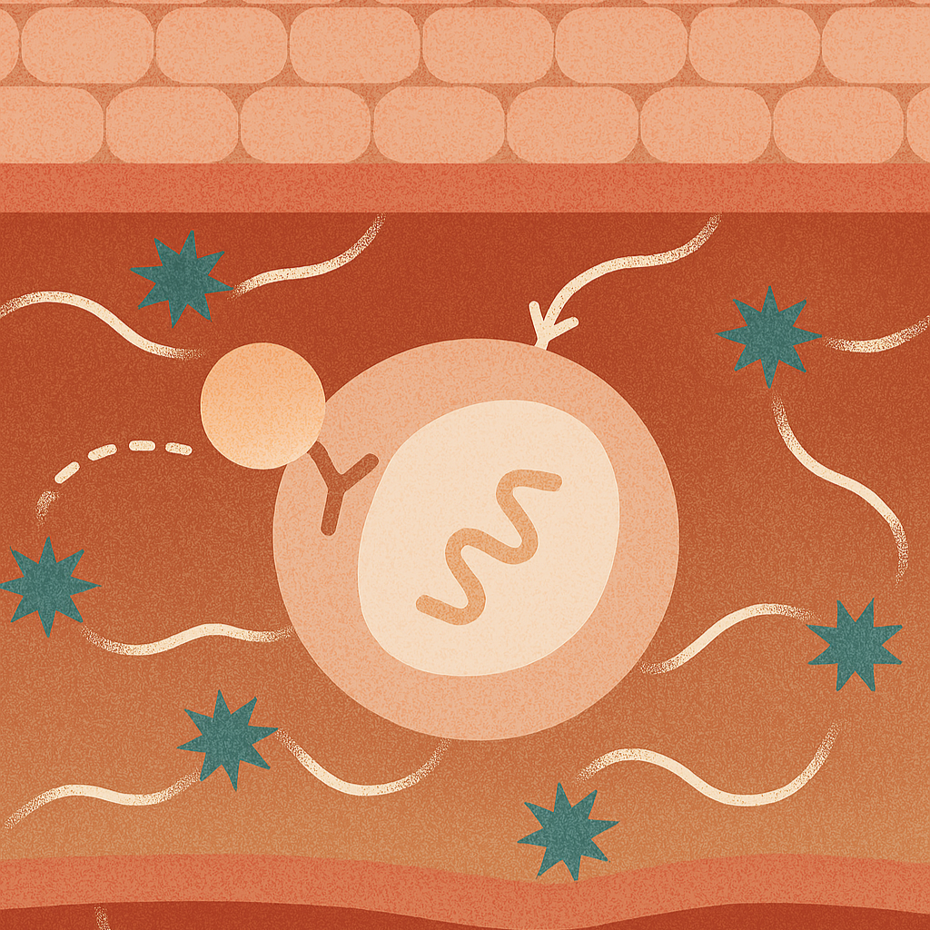 Illustration of cells rejecting synthetic chemicals