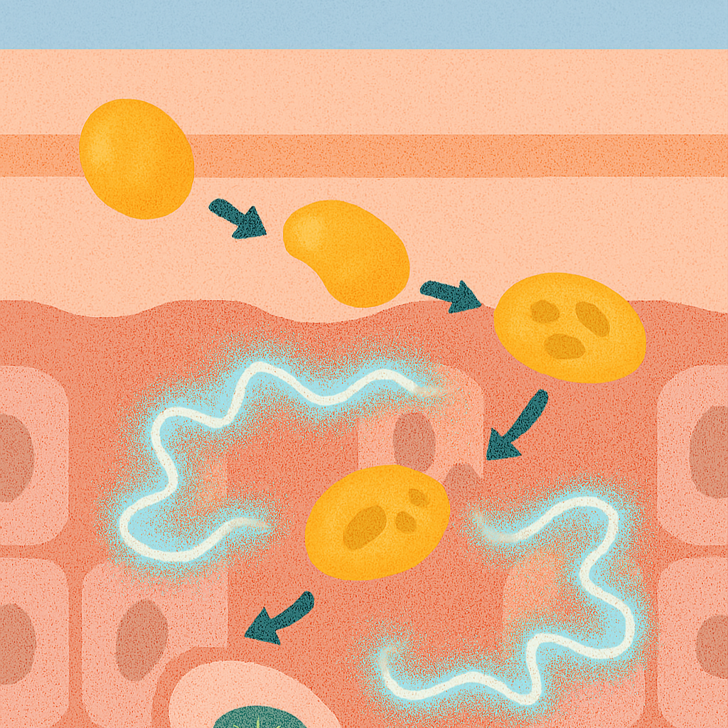Illustration of a cell membrane with lipids and a protein channel.