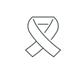 White ribbon symbol on a white background