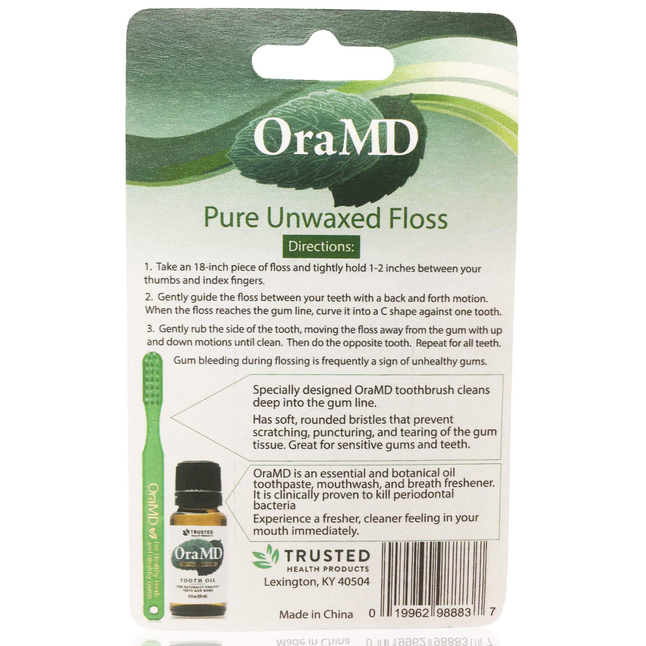 OraMD Dr. Bass Toothbrush - 3 Pack, OraMD Pure Unwaxed Dental Floss - 3 Pack